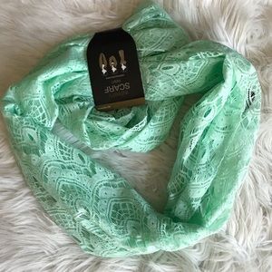 NWT MINT GREEN LACE INFINITY SCARF
